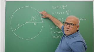 Calculando o DIÂMETRO de uma CIRCUNFERÊNCIA tendo o Comprimento de uma de suas Cordas [upl. by Fradin]