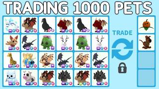 TRADING 1000 PETS IN ADOPT ME [upl. by Annaerda699]