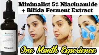 Minimalist new 5 niacinamide Serum with Bifida Ferment Extract Review  One month Experience [upl. by Ellenej]