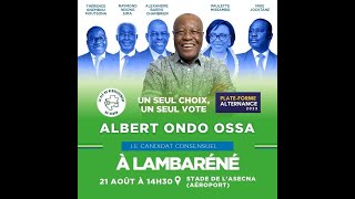 Lambaréné accueil le candidat Albert Ondo Ossa [upl. by Ellenahs]