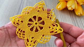 Extraordinary Crochet Square Pattern ❗️ Motif Crochet Step by Step Tutorial [upl. by Einnus]