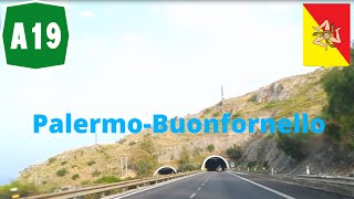 I Driving on A19 motorway quotAutostrada PalermoCataniaquot in Sicily from Palermo to Buonfornello [upl. by Yesor]