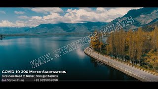 Drone View of BoulevardForeshore RoadNishat amp Dal Lake Srinagar during Covid Sanitization Kashmir [upl. by Rumilly]