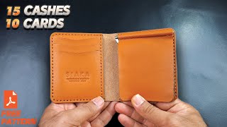 Make a Leather Wallet With Money Clip FREE PATTERN [upl. by Suanne]