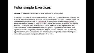 Conjugaison futur simple exercice 4 lecture texte [upl. by Elleivad]