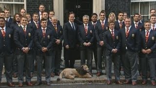 David Cameron in bunny ears prank at Downing Street [upl. by Isidoro]