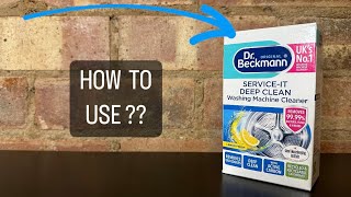 How To Use quotDrBeckmann Serviceit Deep Clean Washing Machine Cleanerquot 😊 [upl. by Naek]