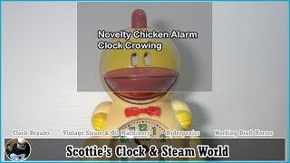 Novelty chicken alarm clock ringing ScottiesClockWorld [upl. by Eiddam]