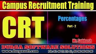 Campus Recruitment Training CRT Aptitude Percentages Part  2 [upl. by Gayl]