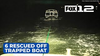 6 people rescued off trapped boat in Tillamook Bay [upl. by Hooper812]