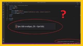 visual studio code live server open a folder or workspace [upl. by Gnilrets]