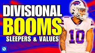 Divisional Must START EM Boom Value Plays for RB WR TE QB  2024 Fantasy Football Playoffs [upl. by Acherman]