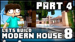 Minecraft Lets Build Modern House 8  Part 4 [upl. by Fisk]