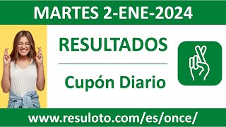 Resultado del sorteo Cupon Diario del martes 2 de enero de 2024 [upl. by Tterb]