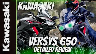 2024 Kawasaki Versys 650 Detailed Review🔥 Adventure Tourer Machine👌 VhroomVhroom [upl. by Eceela]