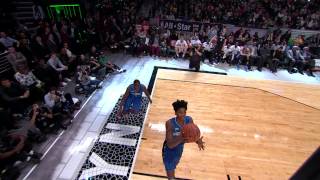 Victor Oladipo Takes the Pass Off the Backboard 2015 Sprite SlamDunk Contest [upl. by Airym]