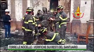 Torre le Nocelle Recuperate le statue si indaga sull’incendio [upl. by Akkinahs]