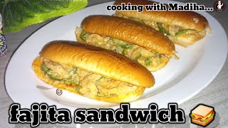 cooking with Madihafajita sandwich recipe 🤤😋 [upl. by Sanfo]