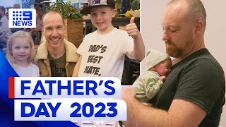 Aussie dads celebrate Father’s Day 2023  9 News Australia [upl. by Atnuahc]