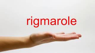 How to Pronounce rigmarole  American English [upl. by Alekram]