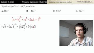 Zad8 Oblicz kwadrat sumy wyrażenia algebraiczne  zestaw 3 [upl. by Rieger873]