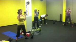 Double Kettlebell Bottoms Up Clean amp Squat [upl. by Ahsila649]