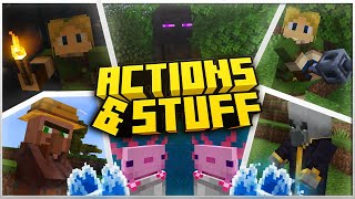 Actions y Stuff Las Mejores Animaciones Para Minecraft Bedrock 121 [upl. by Oliric]