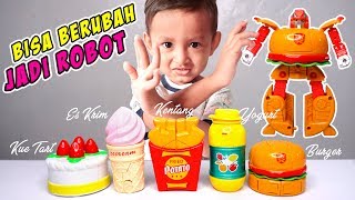 Mainan Es Krim dan Burger Shop Bisa berubah Jadi Robot Lucu  Mainan Anak Es KrimEs Kriman Kue Tart [upl. by Luhar]