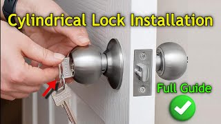 Cylindrical Lock Installation  How to Replace a Door Knob No Visible Screws Door Knob Installation [upl. by Akihsar]