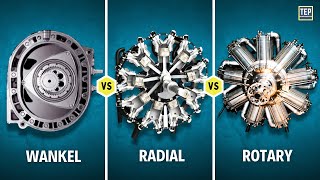 Wankel vs Radial vs Rotary  Its Parts Working amp Applications  Explained [upl. by Reffineg]