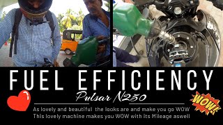 45 KmpL Mileage Fuel Efficiency Test of my lovely Pulsar N250 mileage pulsarn250 pulsar bajaj [upl. by Ariella]