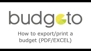 How to exportprint a budget PDFEXCEL  Budgeto [upl. by Leanard992]