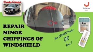 Repair Windshield Glass Chipping  scratch  cracks  Use of Cerium Oxide Powder amp Resin [upl. by Leidgam]