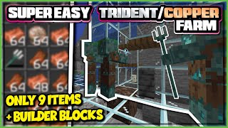 Minecraft EASY Drowned  Trident Farm  118117 [upl. by Defant65]