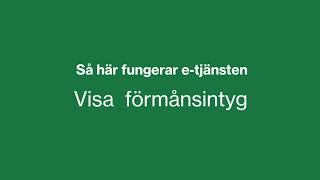 Så fungerar Försäkringskassans etjänst Visa förmånsintyg [upl. by Eidas]