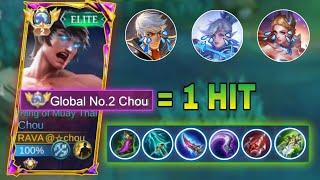 CHOU DAMAGE BUILD AND EMBLEM SET 2024 build one shotmobile legends [upl. by Jamie733]