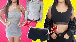 COMO FAZER ROUPAS LINDAS SEM GASTAR NADA COM ROUPAS ESTRANHAS E VELHAS [upl. by Uahsoj]