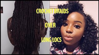 HOW TO CROTCHET BRAIDS OVER LOCS WATCH ME TRANSFORM JUSTLOCS14 [upl. by Araeic]