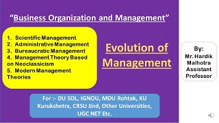 Evolution of Management  Classical  Neoclassical  Modern Theory of Management [upl. by Curr]