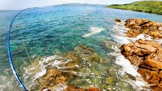 Rock Fishing❗Catching School of Tuna From The Shore [upl. by Nilyam]