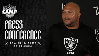 Antonio Pierce on Training Camp in Costa Mesa ‘The Raiders Got Better’  NFL [upl. by Babara345]