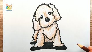 comment dessiner un chien caniche trop mignon [upl. by Jephum613]