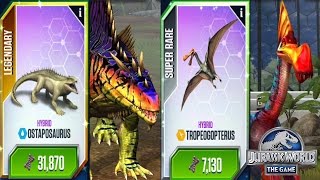 2 Hybrids  Ostaposaurus and Tropeogopterus  Jurassic World The Game [upl. by Augustina532]