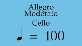 Suzuki Cello Book 3  Allegro Moderato  Piano Accompaniment  100 BPM [upl. by Oguh476]