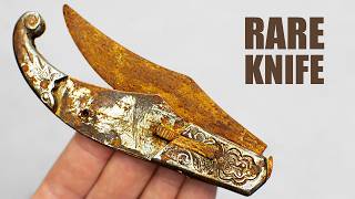 Beautiful Rusty Switcblade Knife Restoration [upl. by Enahsed]