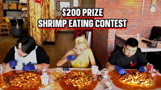 200 PRIZE 6LB SHRIMP EATING CONTEST AT Grab a Crab in Hacienda Heights CA RainaisCrazy [upl. by Troth]