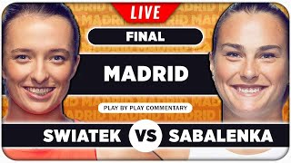 SWIATEK vs SABALENKA • WTA Madrid 2024 Final • LIVE Tennis PlaybyPlay Stream [upl. by Green66]