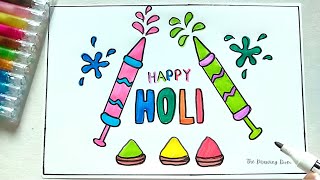 Very Easy HOLI Drawing For KIDS [upl. by Kwok]