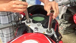 LOWER YOUR FRONT SHOCK  MOTORSTAR Z200s INVERTED SHOCK MODIFICATION [upl. by Iyre797]