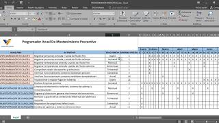 ✅ CRONOGRAMA PLAN DE MANTENIMIENTO PREVENTIVO EN EXCEL [upl. by Soll630]